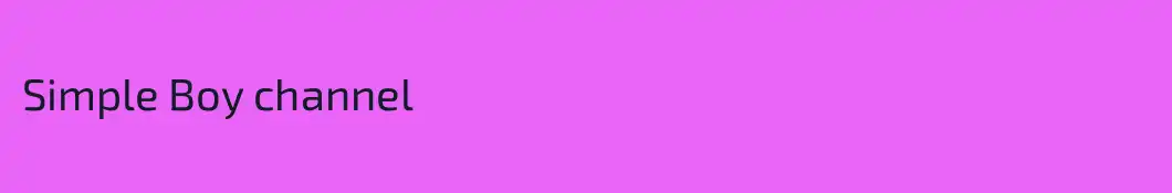 Simple Boy channel